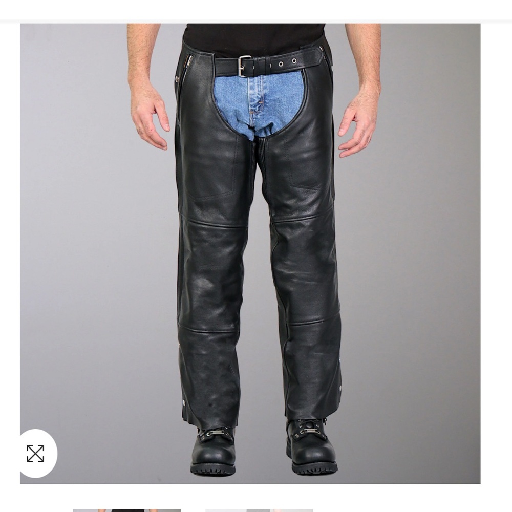 Hot Leathers Black Leather Chaps